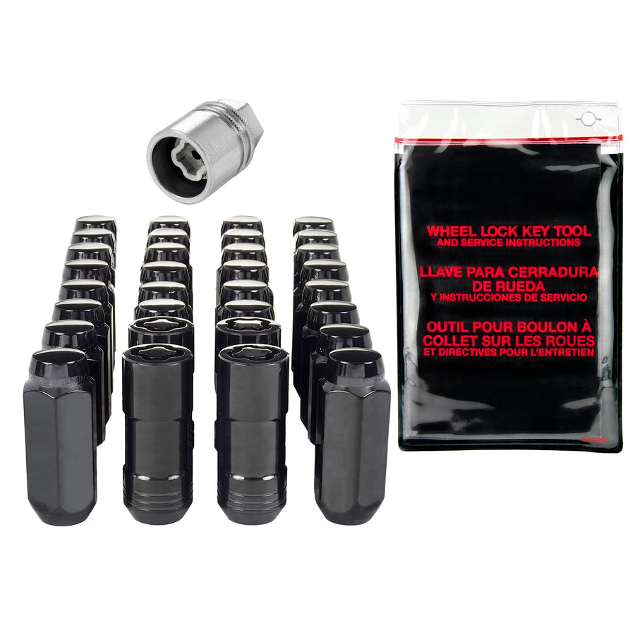 Cone Seat McGard 84817 Black (M14 x 2.0 Thread Size) Wheel Installation Kit for 8-Lug Wheels, 28 Lug Nuts / 4 Locks / 1 Key / 1 Storage Pouch