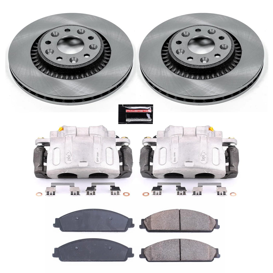 Power Stop KCOE4599A Stock Replacement Front Brake Kit with OE Calipers For Ford Taurus X 2008-2009 [Model Specific]