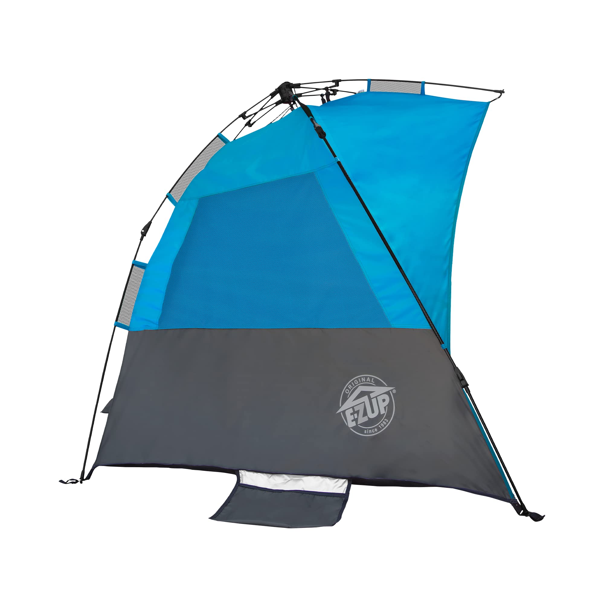 E-Z UP Portable Beach Tent Wedge, 51"x51" Entrance with 2 Roll-Up Windows and with Storage Pocket, Splash