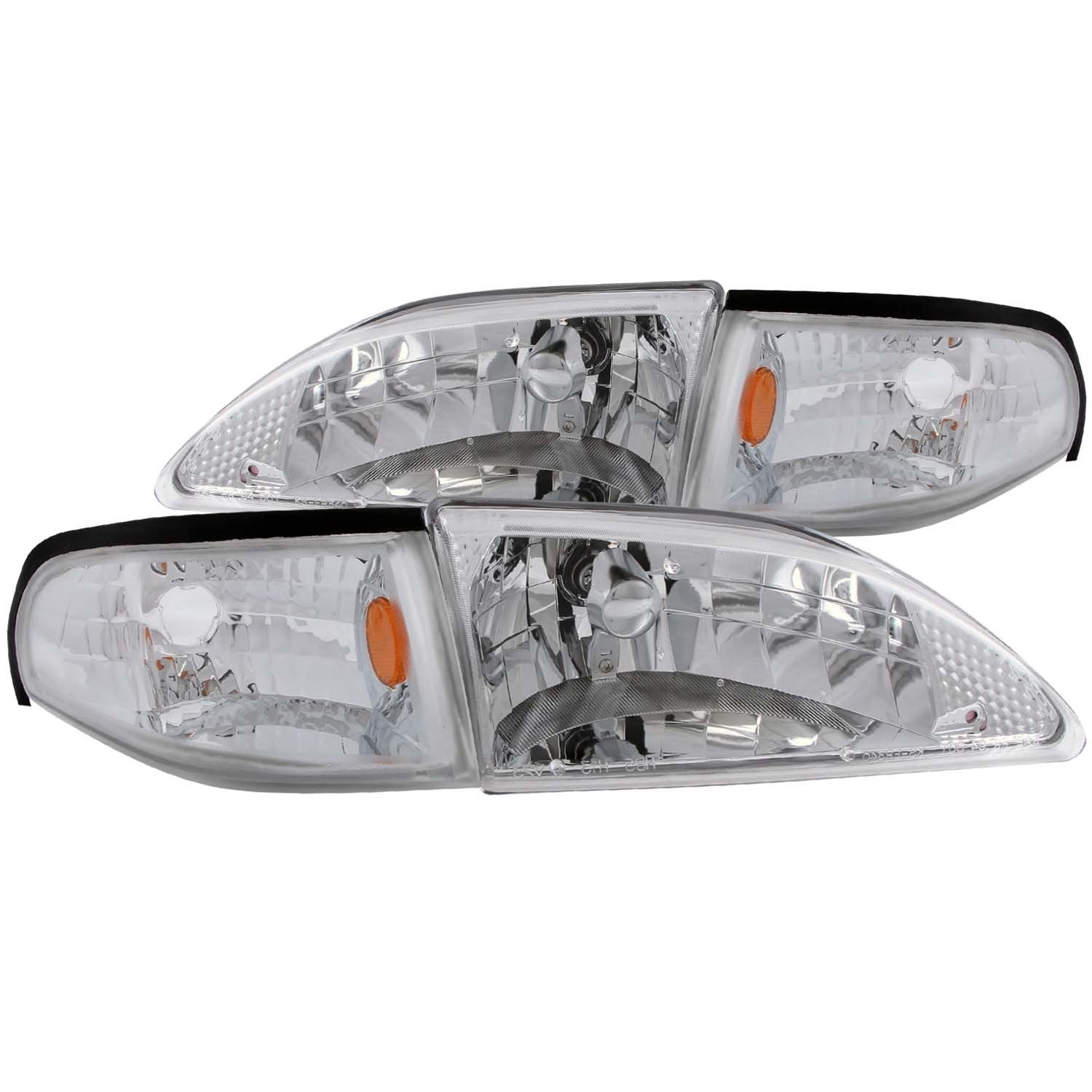 Ford Mustang Anzo USA 121262 Crystal Clear w/Amber Reflectors Headlight Assembly - (Sold in Pairs)