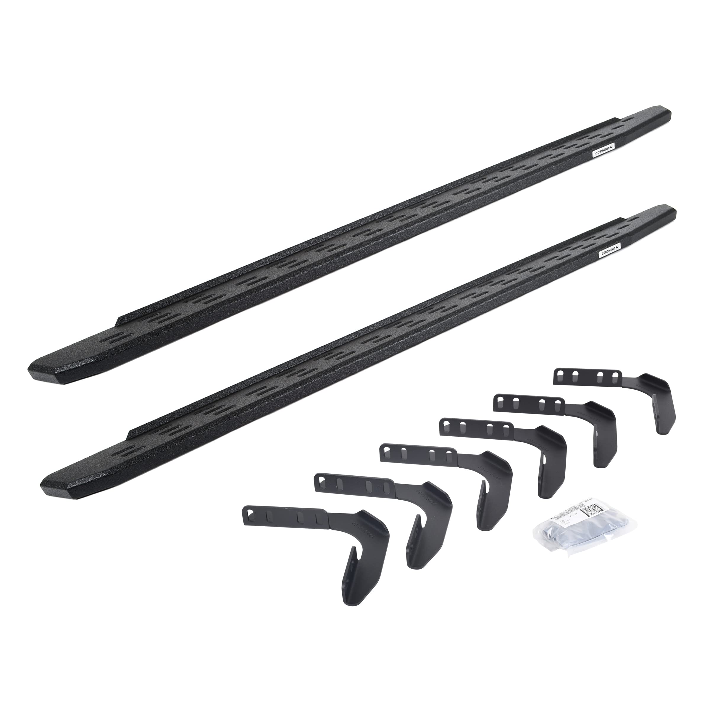 Go Rhino Running Boards & Brackets RB30 | Galvanized Steel, Protective Bedliner Coating | 69618087T | Fits 1999-2016 Ford F-250, F-350 Super Duty Crew Cab Pickup