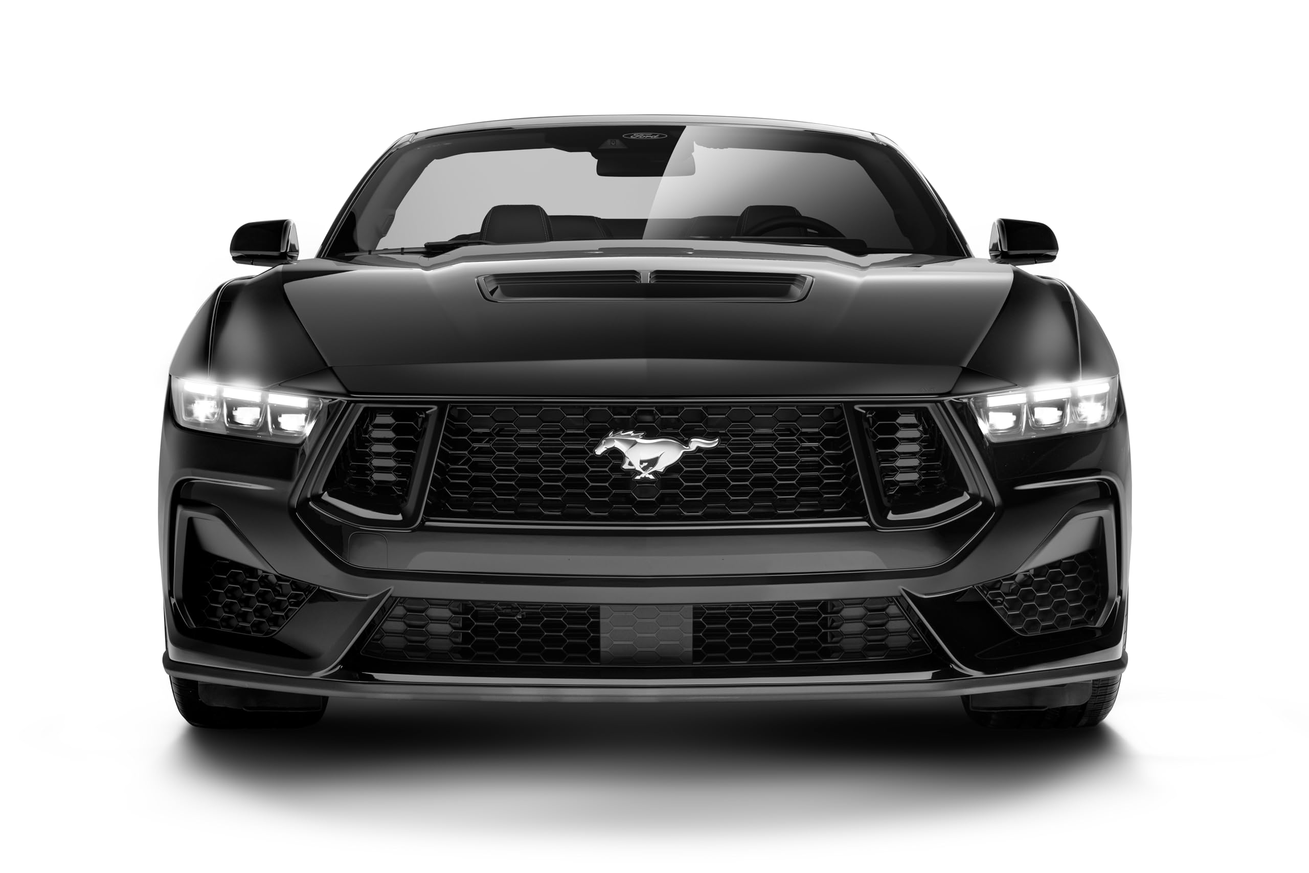 Aeroskin Hood Protector Auto Ventshade [AVS] | Fits 2024-2025 Ford Mustang | Low Profile Deflector/Bug Shield - 1 pc., Smoke | 322212