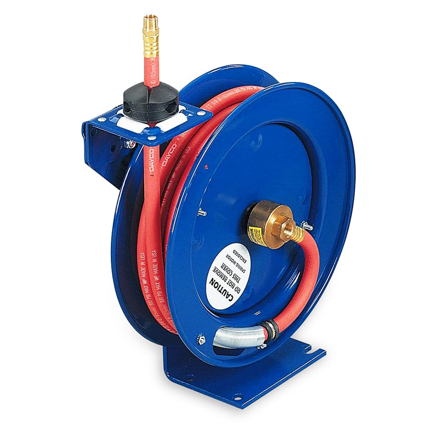 Coxreels Retractable Air/Water Low-Pressure Hose Reel, P-LP-350 Series, 3/8 in x 50 in 300 PSI - Easy-to-Use Compact Design- Heavy-Duty Steel Construction, Made in the USA