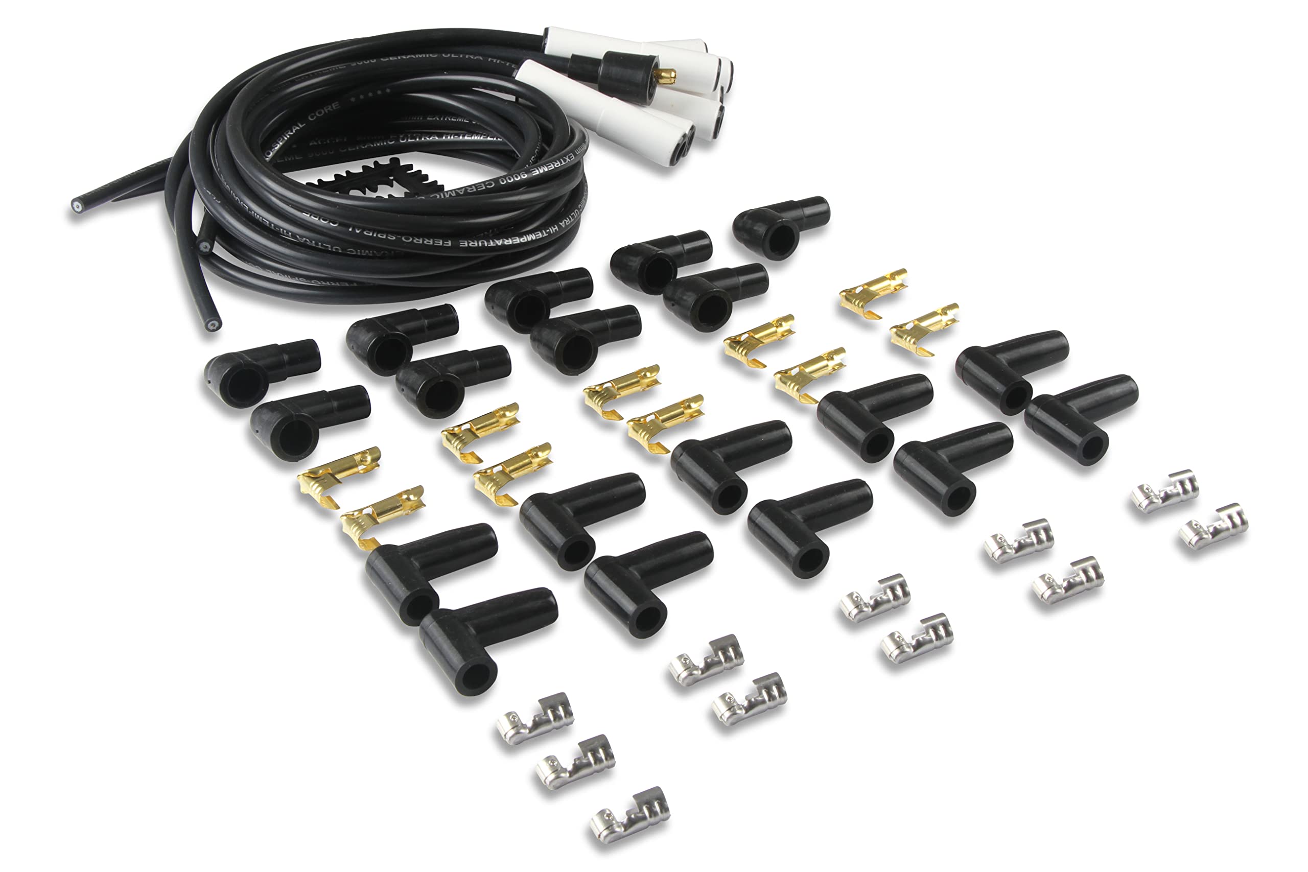 9000C ACCEL Extreme Spark Plug Wire Set - Universal - 180 Degree White Ceramic Boots