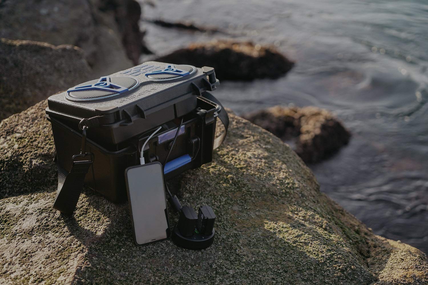 EcoJourney Bluetooth Speaker ECOXGEAR with Dry Storage 50+ Hours of Playtime 100% Waterproof IP67 Rugged and Loud(Gray)