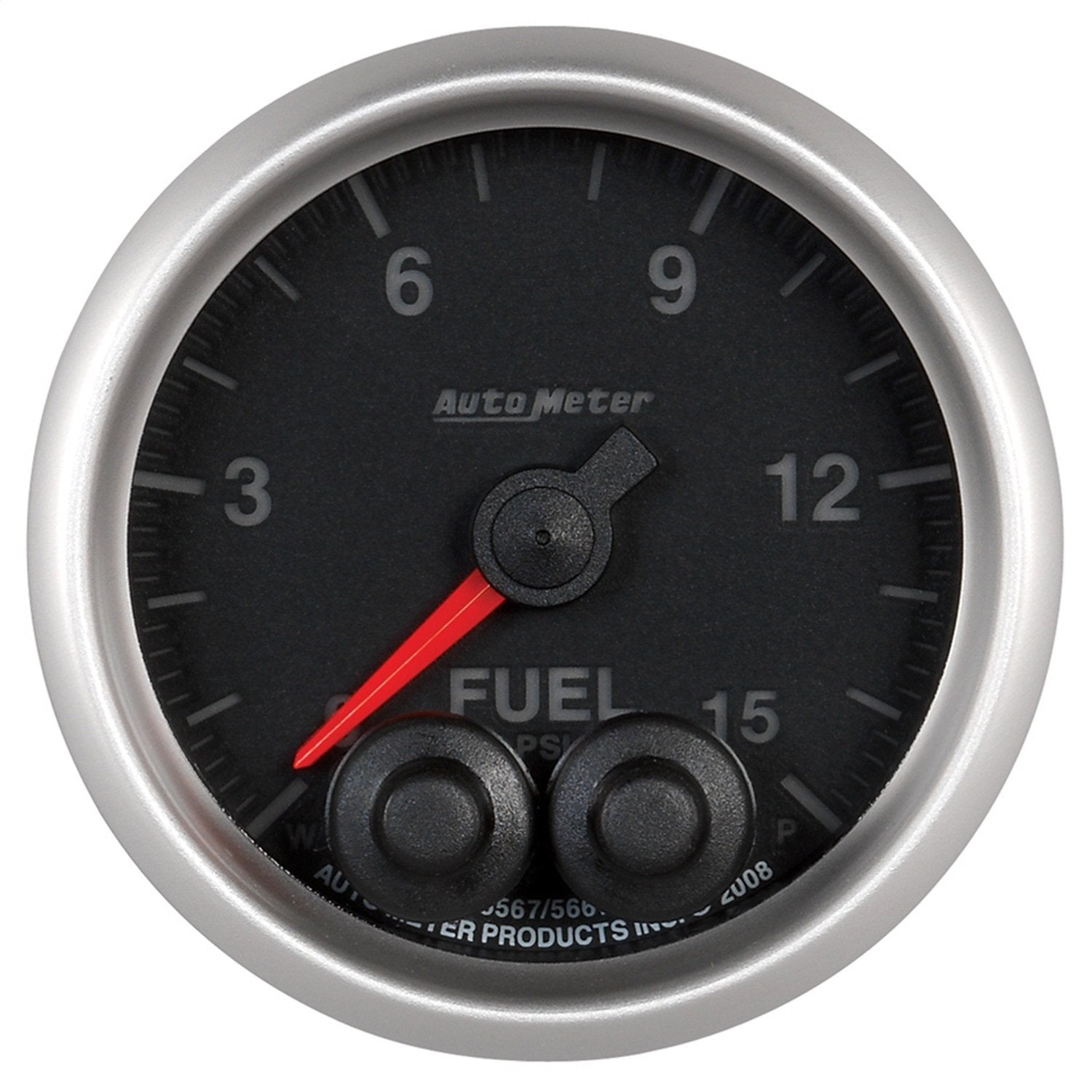 Gauge, AutoMeter 5667-05702-A, Fuelp, 2 1/16", 15Psi, Stepper Motor W/Peak & Warn, Elite, 4An Sensor