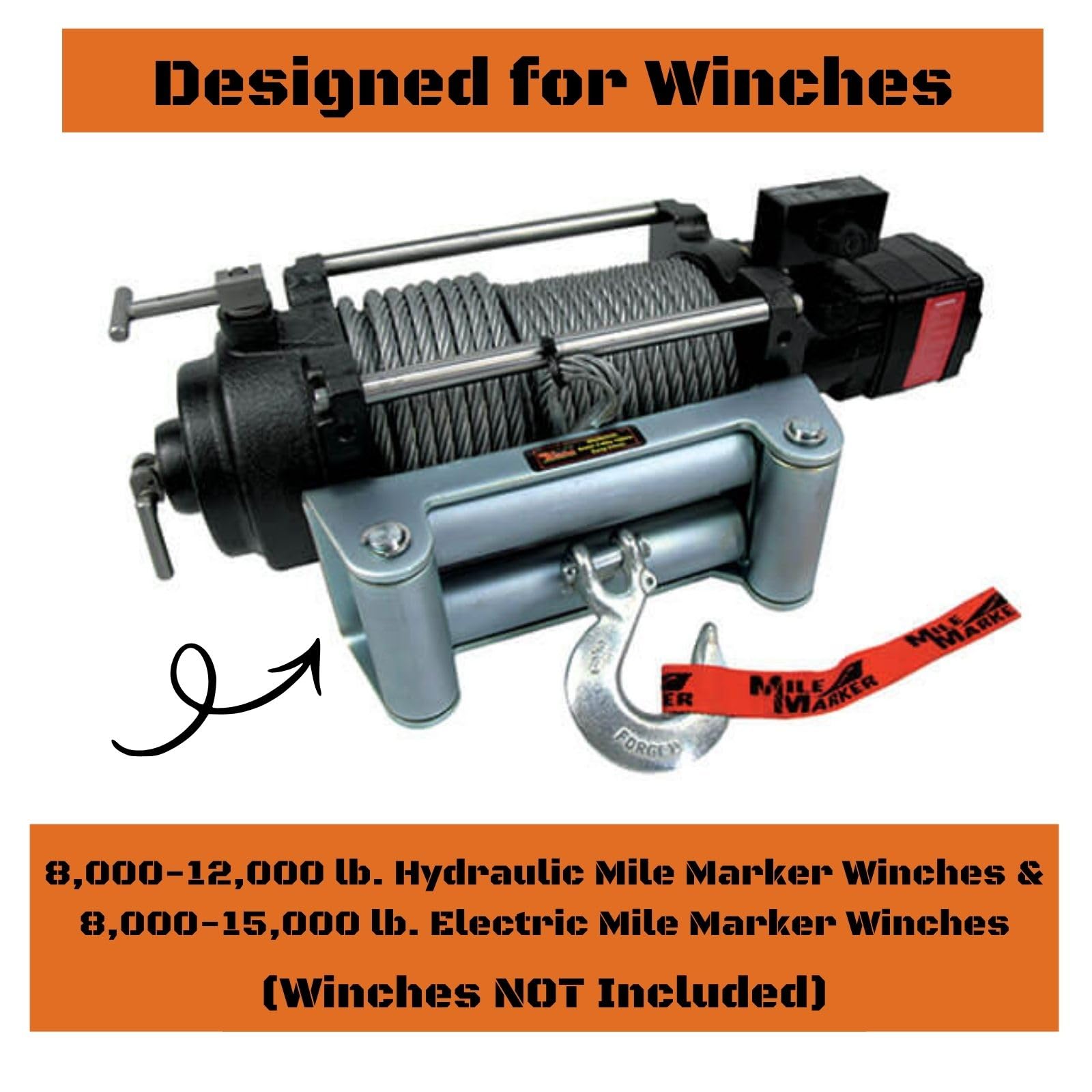 Mile Marker Universal WH-10 Silver Roller Fairlead | Compatible with 8000 - 12,000 Pound Hydraulic Winches and 8000 - 15,000 Pound Electric Winches