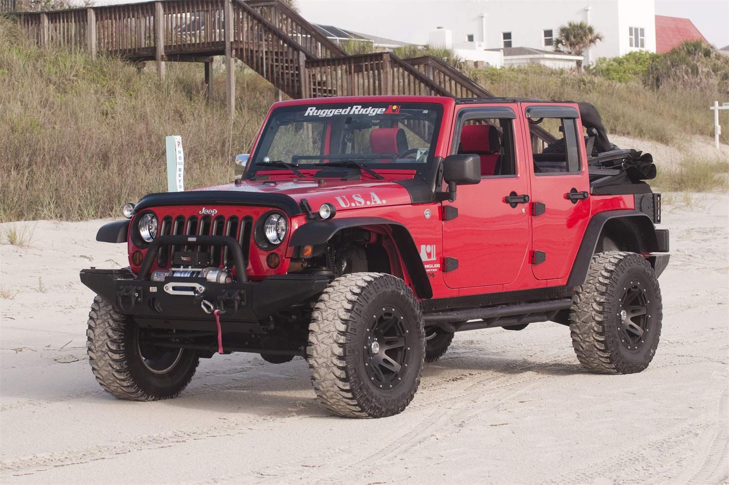 Window Rain Deflectors Rugged Ridge 11351.12; 07-18 Jeep Wrangler JKU
