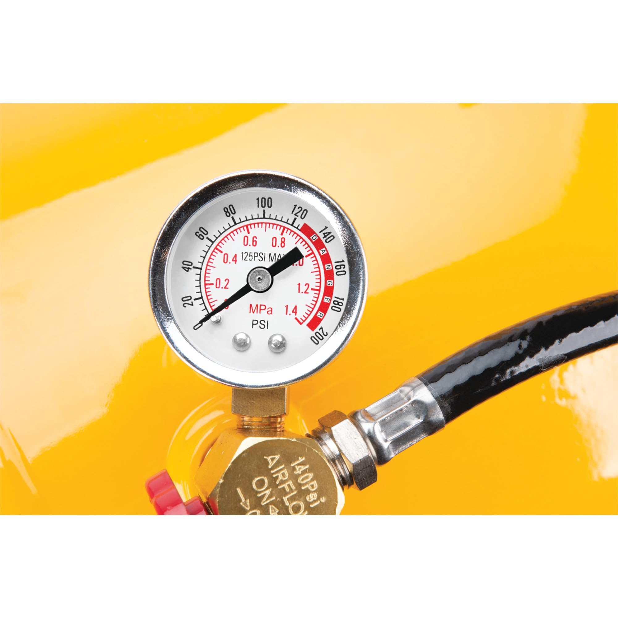 Hi-viz Performance Tool W10011 11-Gallon Horizontal Portable Air Tank With Tire Air Chuck, Yellow