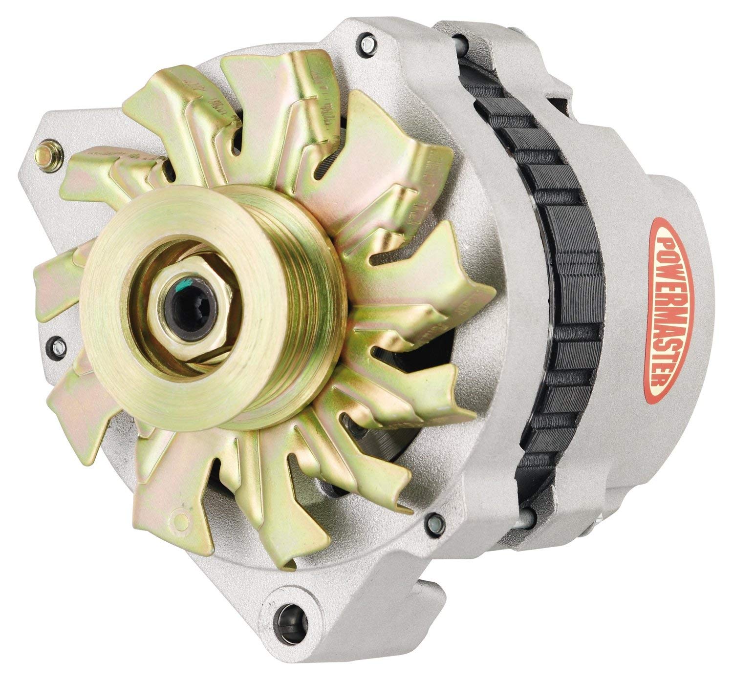 Alt GM CS130 Powermaster Black 140A XS Volt™ 6 grv Pulley Offset Left MTG