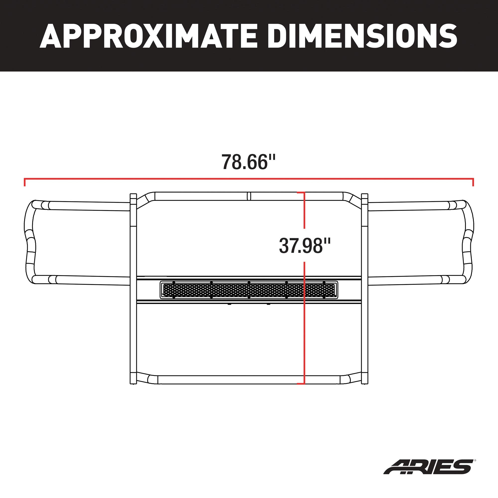 Pro Series ARIES Black Steel Grille Guard, No-Drill, Select Ford F-250, F-350, F-450, F-550 Super Duty