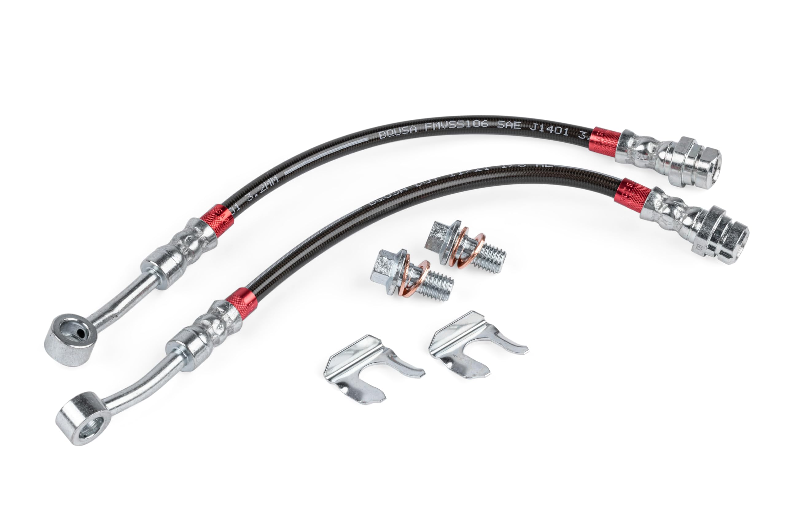 Braided Stainless Steel Brake Lines APR BRK00051 - Set of 2 - Rear