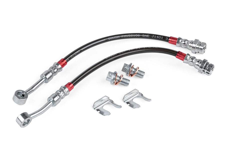 Braided Stainless Steel Brake Lines APR BRK00051 - Set of 2 - Rear