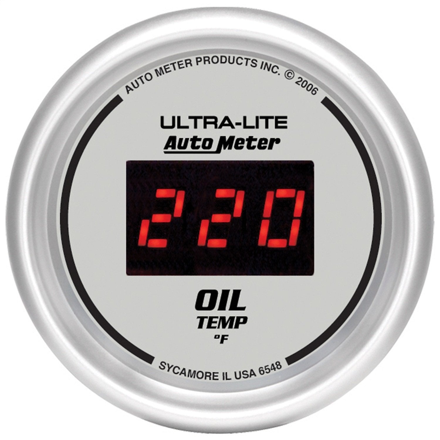Auto Meter Ultra-Lite 6548 Digital 2-1/16" 0-340 Degree F Digital Oil Temperature Gauge