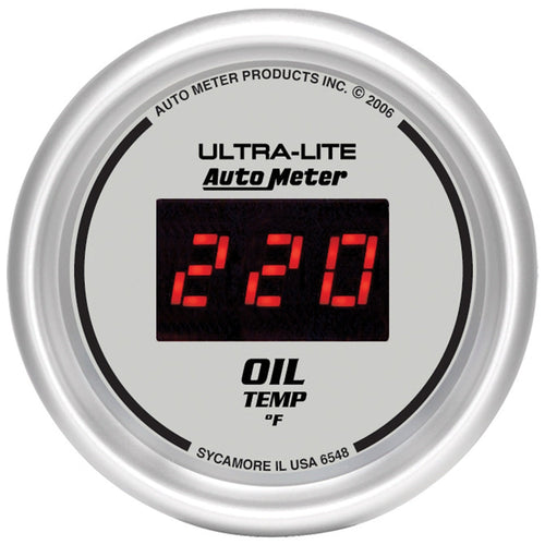 Auto Meter Ultra-Lite 6548 Digital 2-1/16" 0-340 Degree F Digital Oil Temperature Gauge
