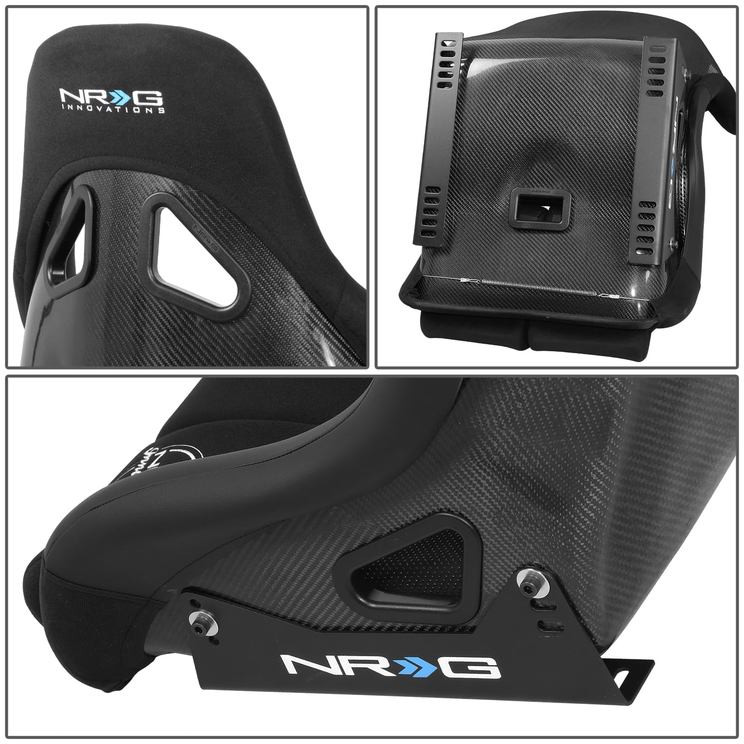 NRG Innovations FIA Competition Seat NRG-FRP-RS400C with Competition Fabric, FIA Homologated with Carbon Back Finish