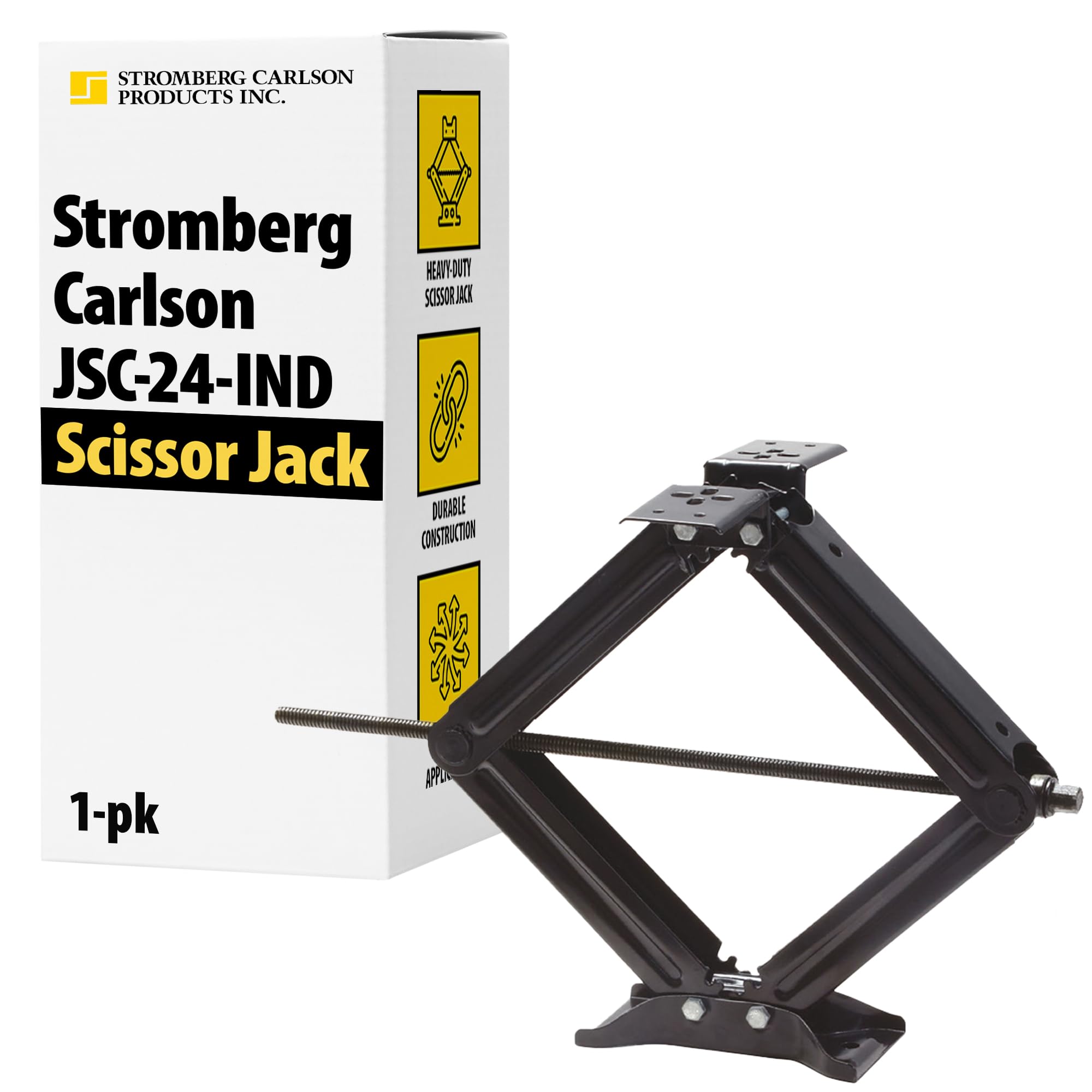 Stromberg Carlson JSC-24-IND Scissor Jack – Heavy Duty RV Stabilizer for Camper, Travel Trailer, Cargo Trailer for Leveling – Camper Stand – 5000 lbs – 1 Pack – 24 Inch