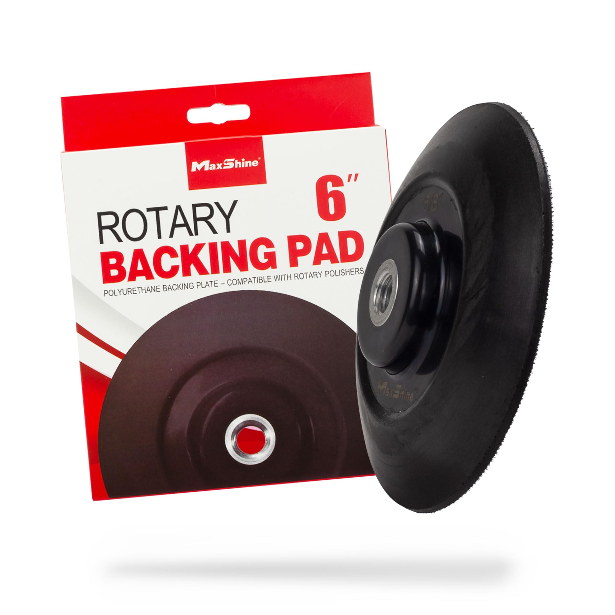 6" Maxshine Universal Hook & Loop Rotary Backing Pad Polishing Plate (152mm) - Compatible with Universal Rotary Polishers - Sanding, Polishing, Buffing - Professional Grade for Car Care Detailing