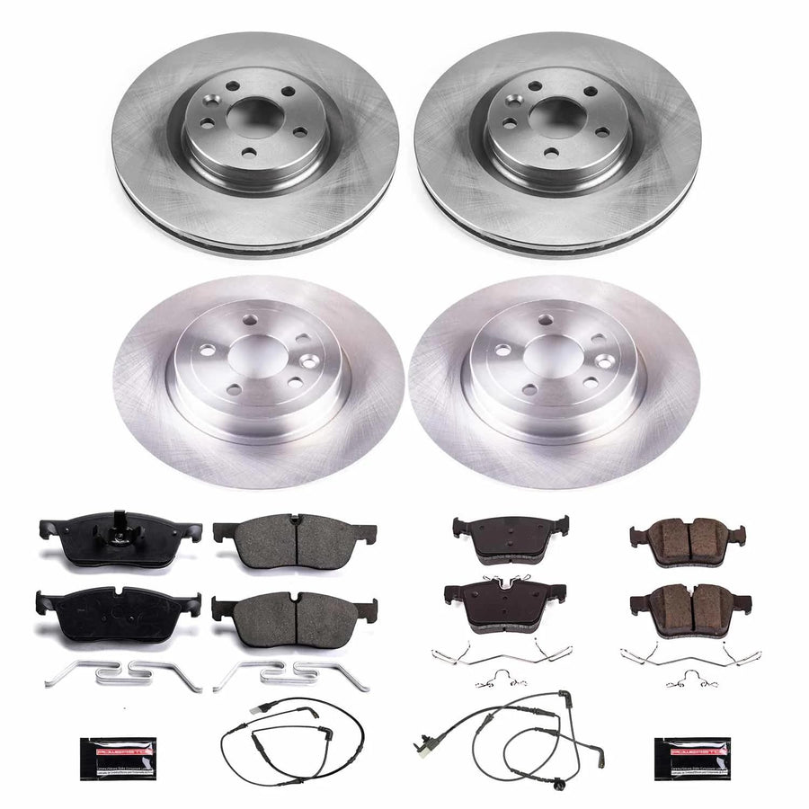 Power Stop KOE7992 Front and Rear Replacement Brake Kit-OE Brake Rotors & Ceramic Brake Pads For Land Rover Range Rover Evoque 2016-2019 [Model Specific]