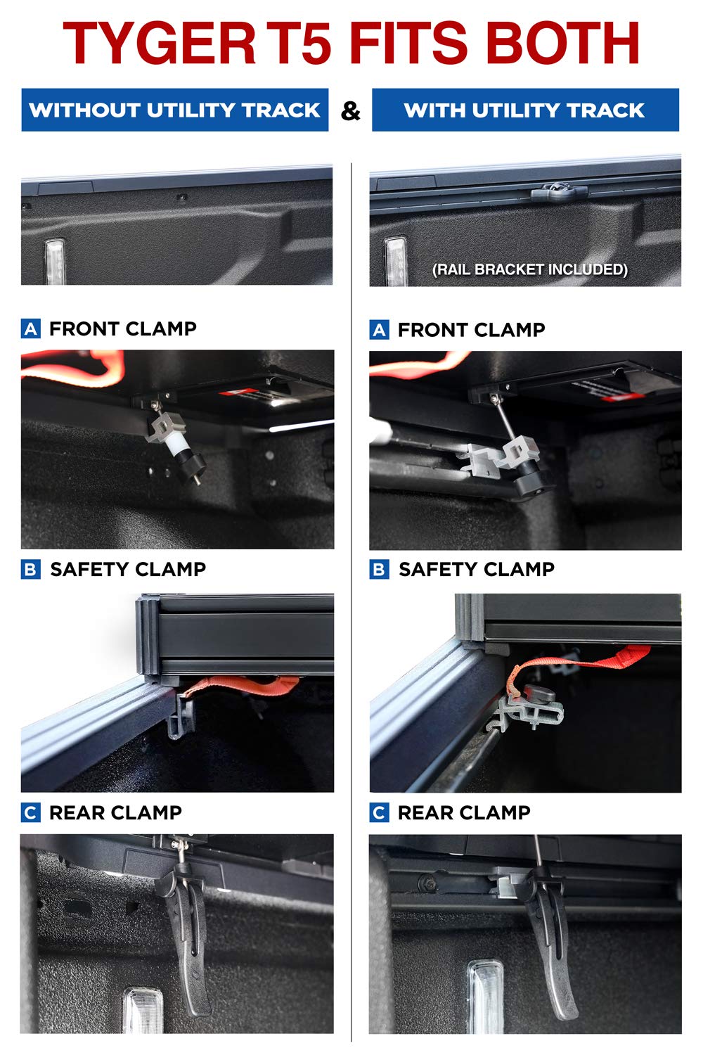 Tyger Auto T5 Hardtop Alloy Truck Bed Tonneau Cover Compatible with 2020-2026 Jeep Gladiator JT | 5' (60") Bed | TG-BC5J3060