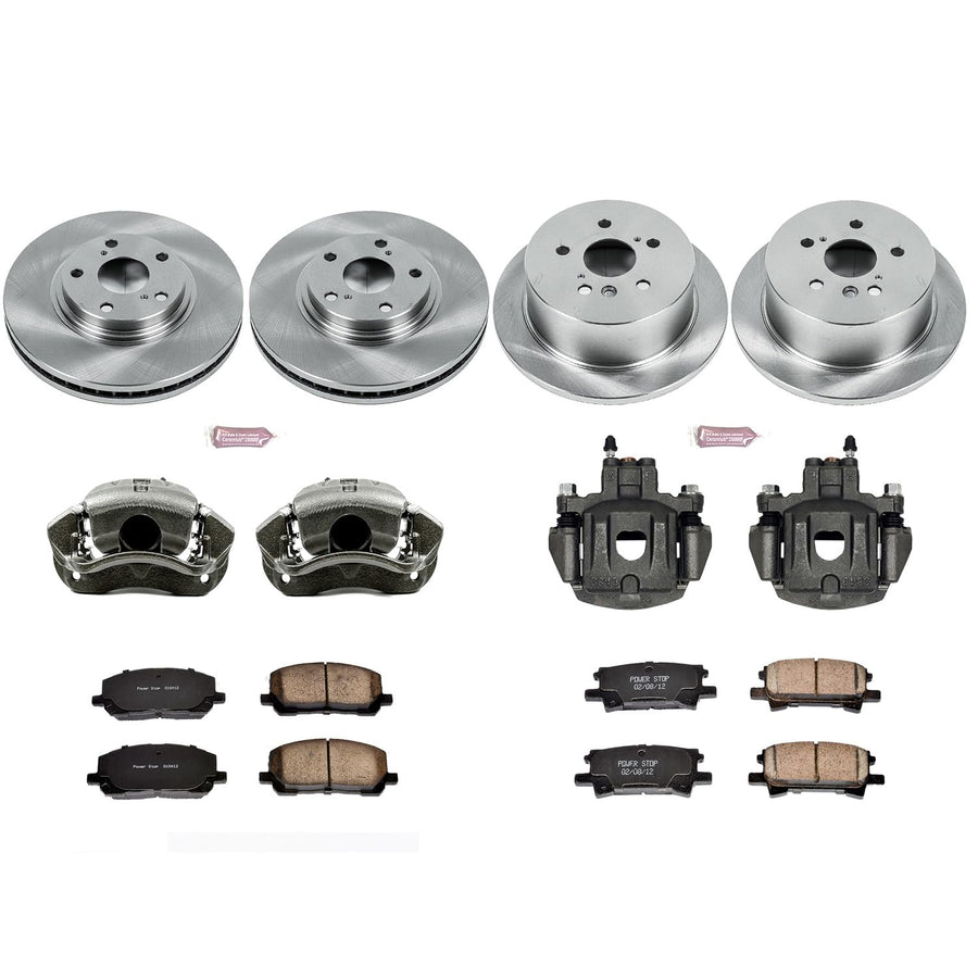 Power Stop KCOE4531 Stock Replacement Front and Rear Brake Kit (with Calipers) For Toyota Highlander 2004-2007 [Model Specific]