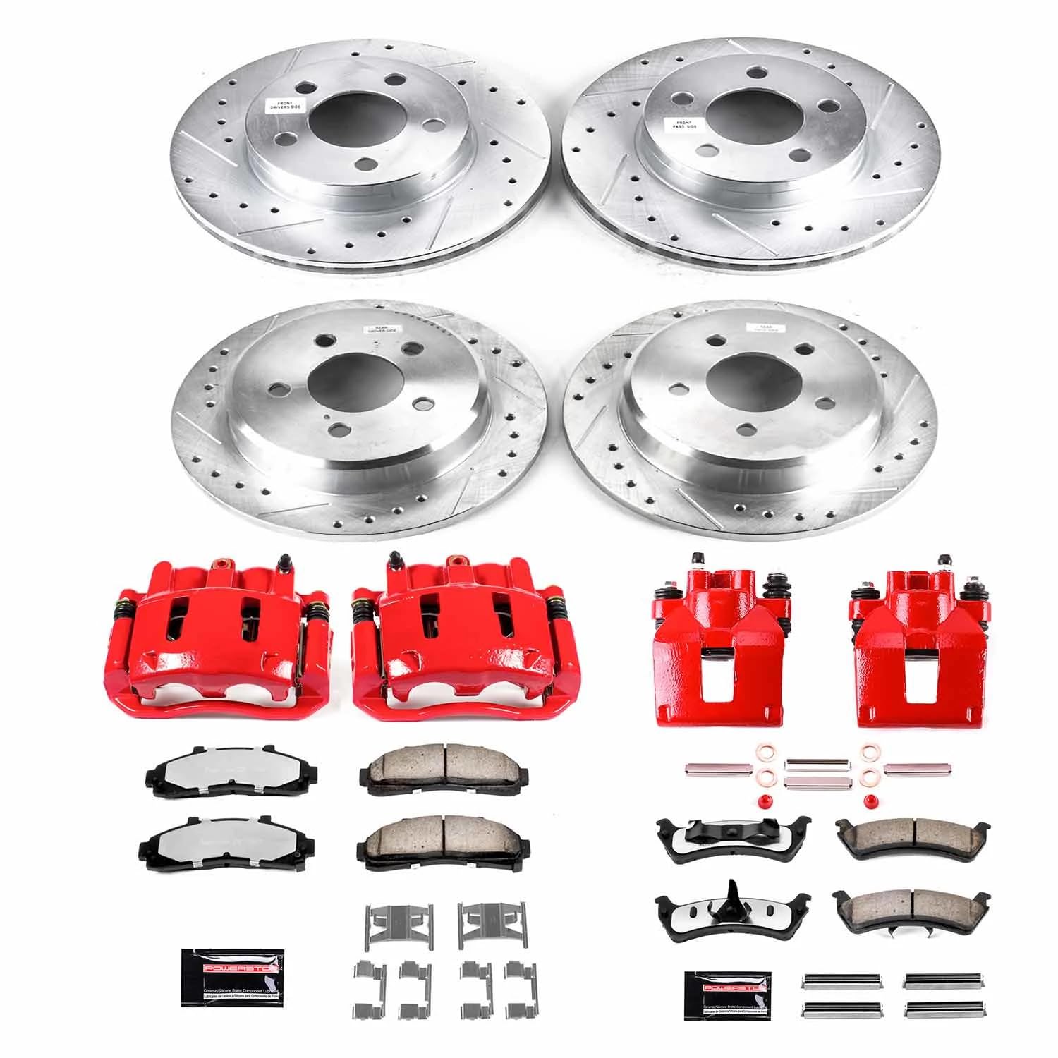 Power Stop Z36 KC1861-36 Front and Rear Truck and Tow Brake Kit (with Calipers) For Ford Explorer 1995-2001, Mercury Mountaineer 1997-2001 [Model Specific]