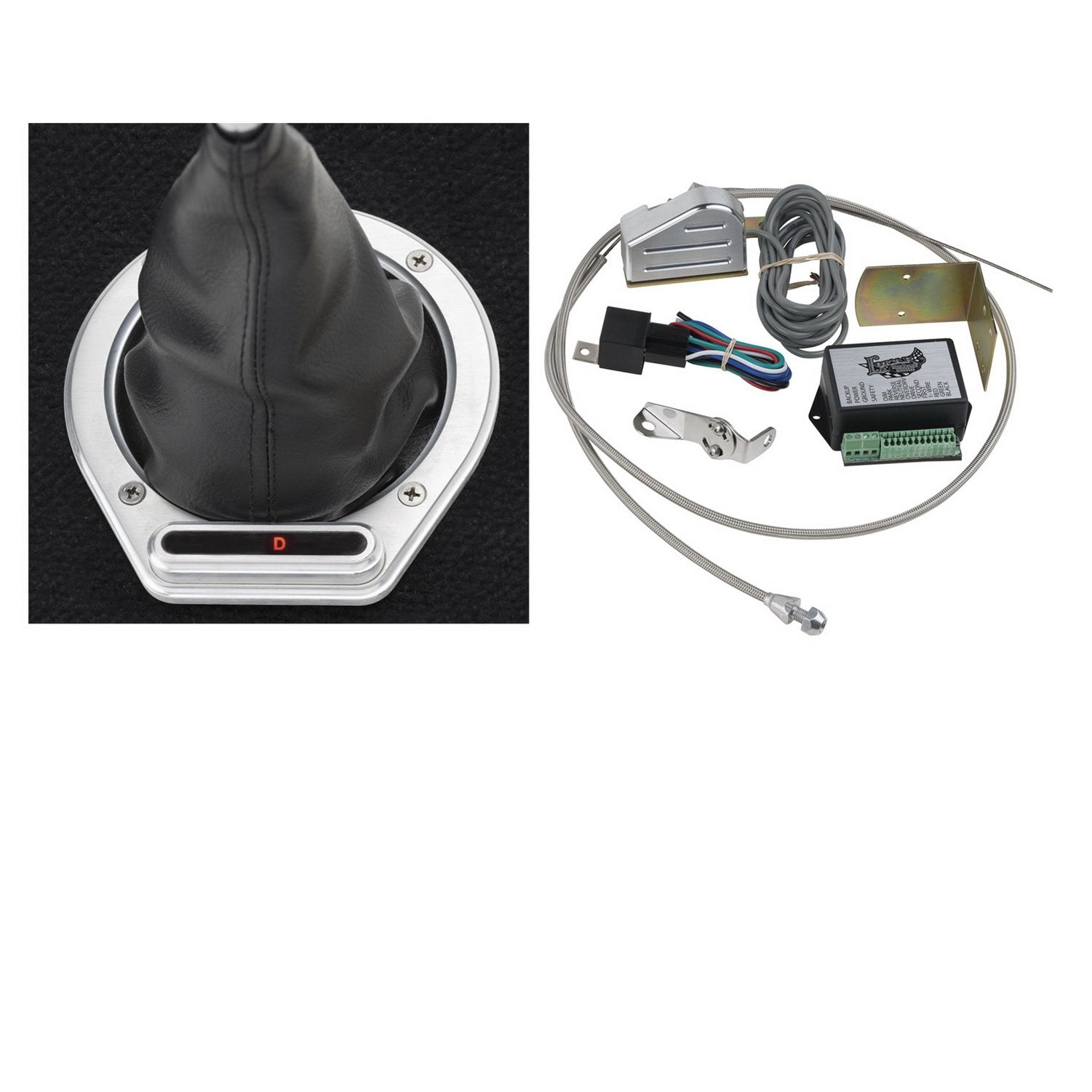 Lokar Horizontal Round CINB-1757 Cable Operated LED Boot Indicator with Boot Kit for 4L60E/4L8 Transmission