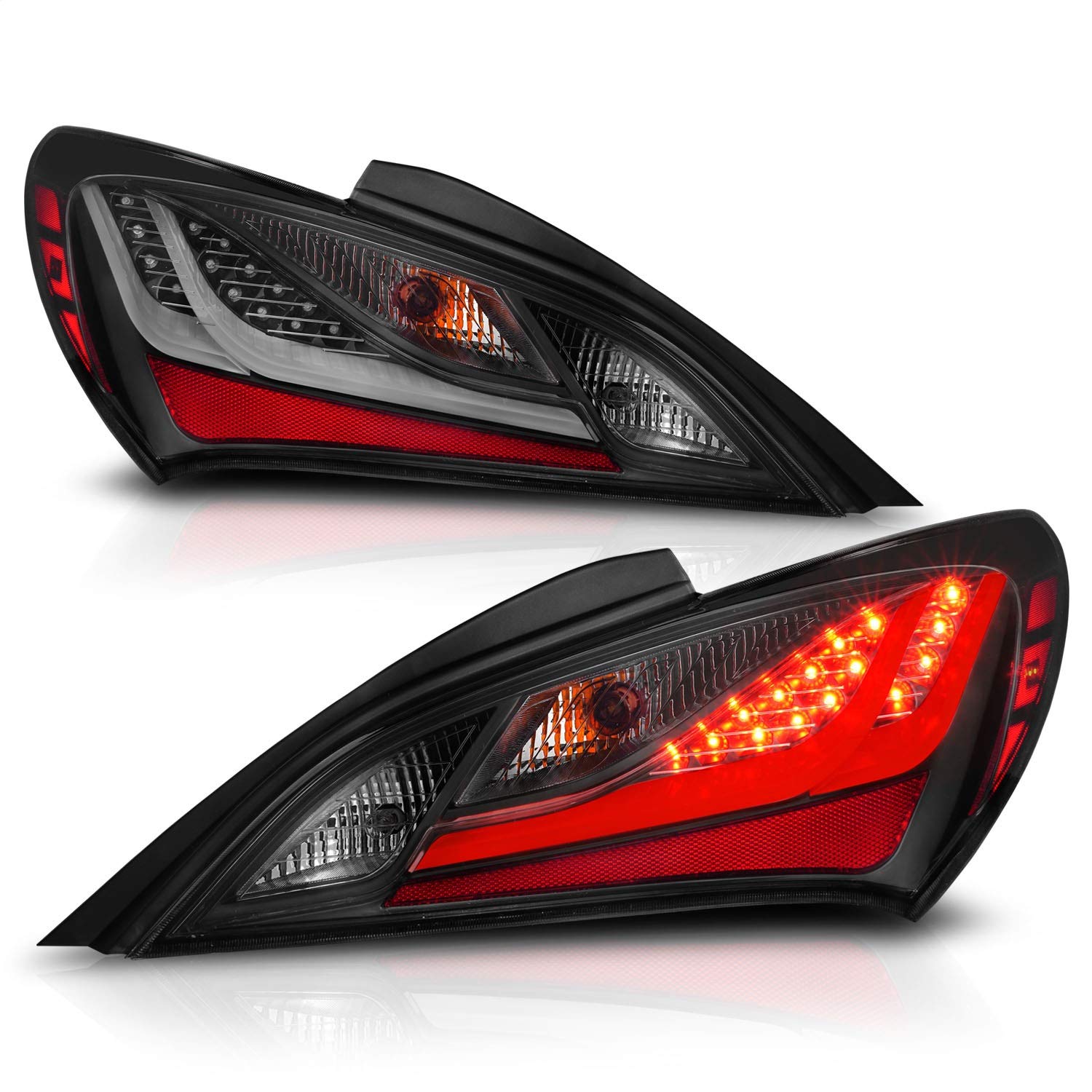 10-13 Hyundai Genesis 2DR LED Taillights Smoke ANZO (321347)