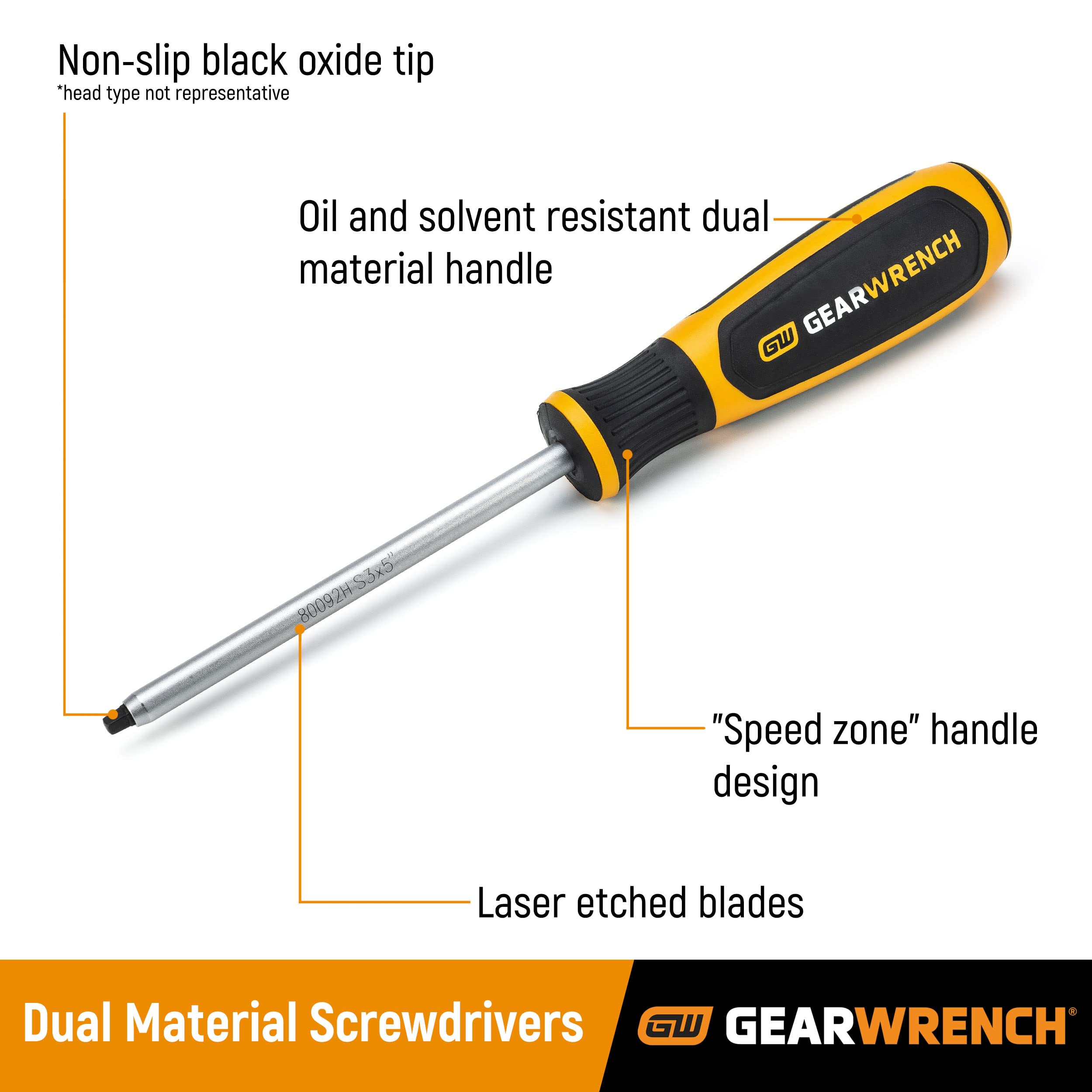 12 Pc. GEARWRENCH Phillips/Slotted/Torx Mini Dual Material Screwdriver Set - 80057H