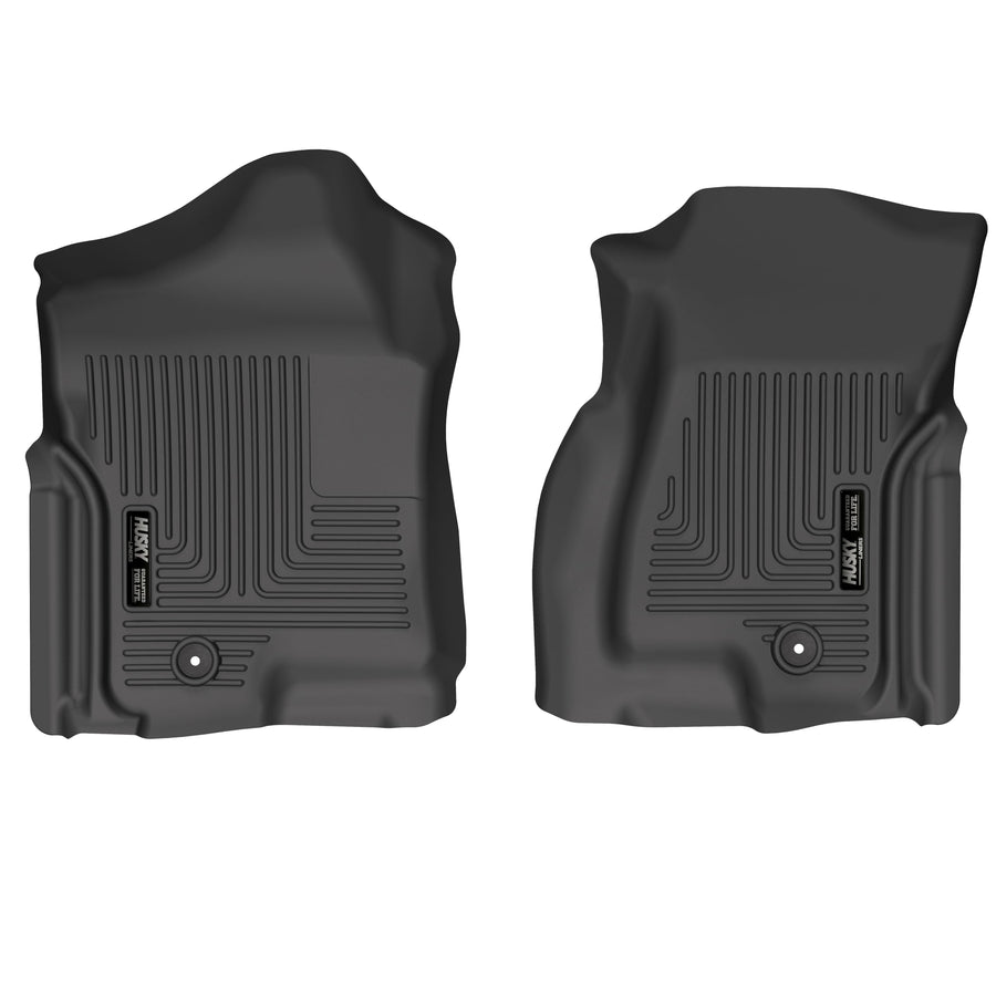 Husky Liners Floor Mats Weatherbeater | Fits 2007 Chevrolet Silverado & GMC Sierra 1500, 2500, 3500 (Classic Body Only) Crew & EXT CAB (Additional Fitments Below) | Front Row, 2-pc Black - 13241