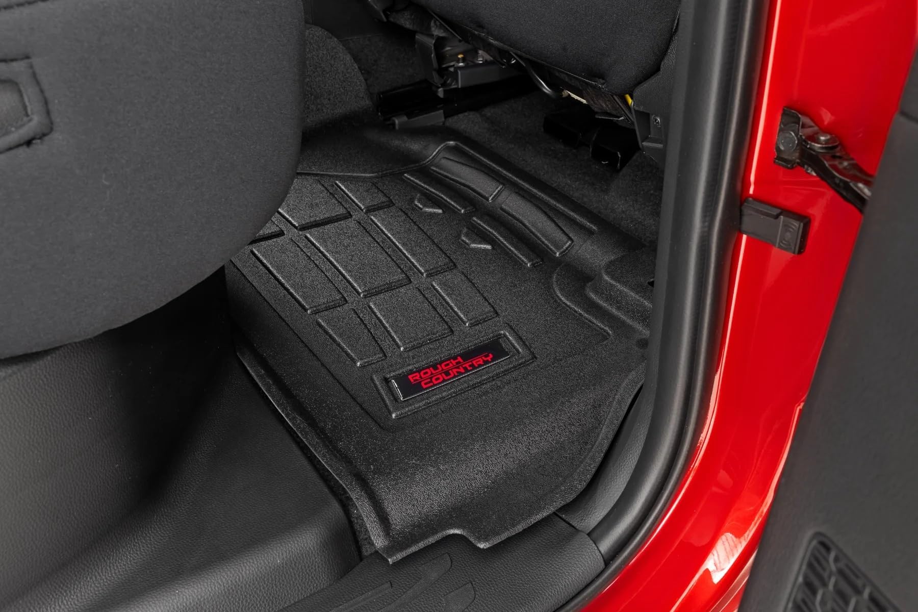Sure-Fit Rough Country All Weather Floor Mats for Toyota Tacoma TRD Pro (2024-2025) Double Cab - Non-Slip, Waterproof Flexible Floor Mat, Front & Rear Set