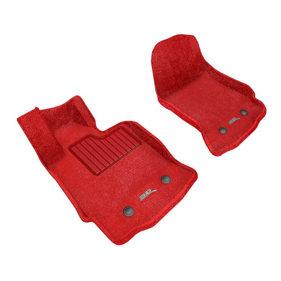 Custom Fit 3D MAXpider Premium Floor Mat (Red) Compatible with Chevrolet Corvette (C7) 2014-2019 - Full Set