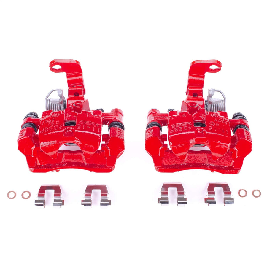 Power Stop S4718B Rear Pair of High-Temp Red Powder Coated Calipers For Buick LeSabre 2000-2005, Buick Park Avenue 2000-2005, Pontiac Bonneville 2000-2005 [Model Specific]