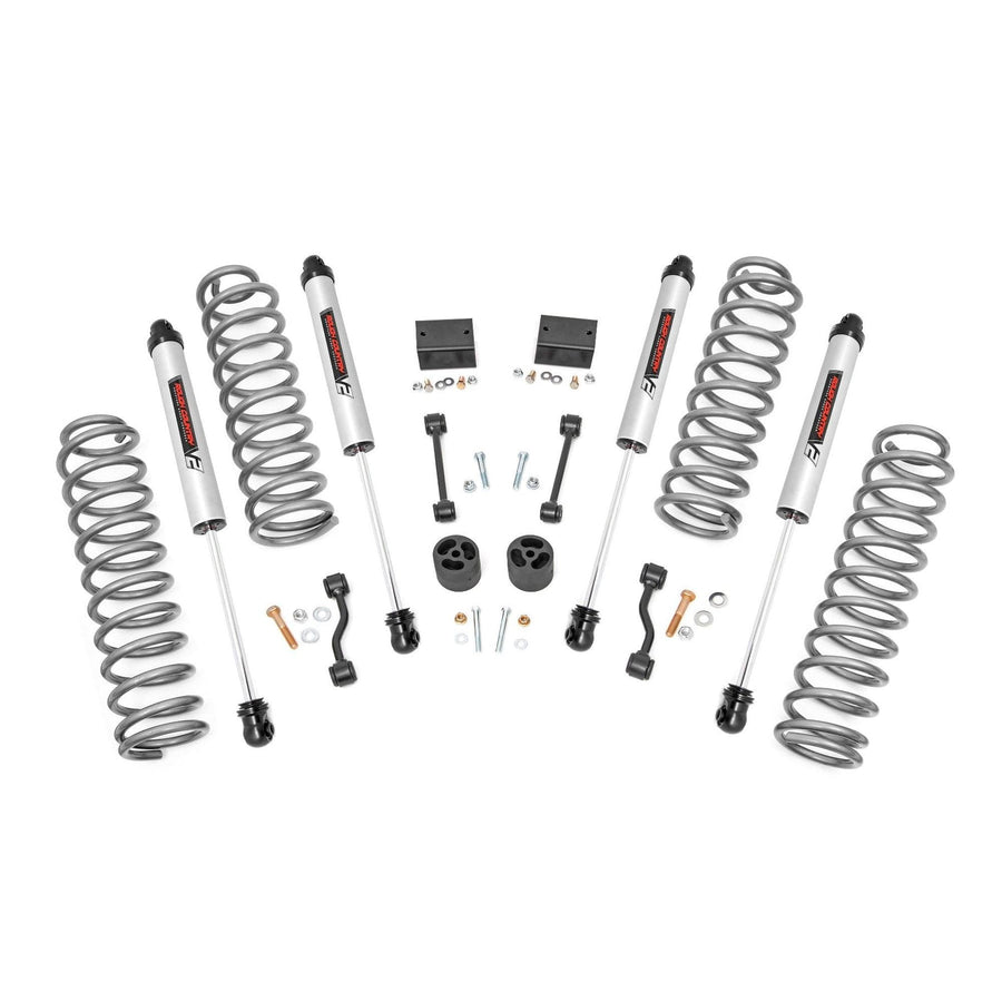 2.5" Rough Country Lift Kit w/ V2 Shocks for Jeep Wrangler JL 2-Door (2024-2025) - Includes Front & Rear V2 Shock Absorbers, Lifted Coil Springs