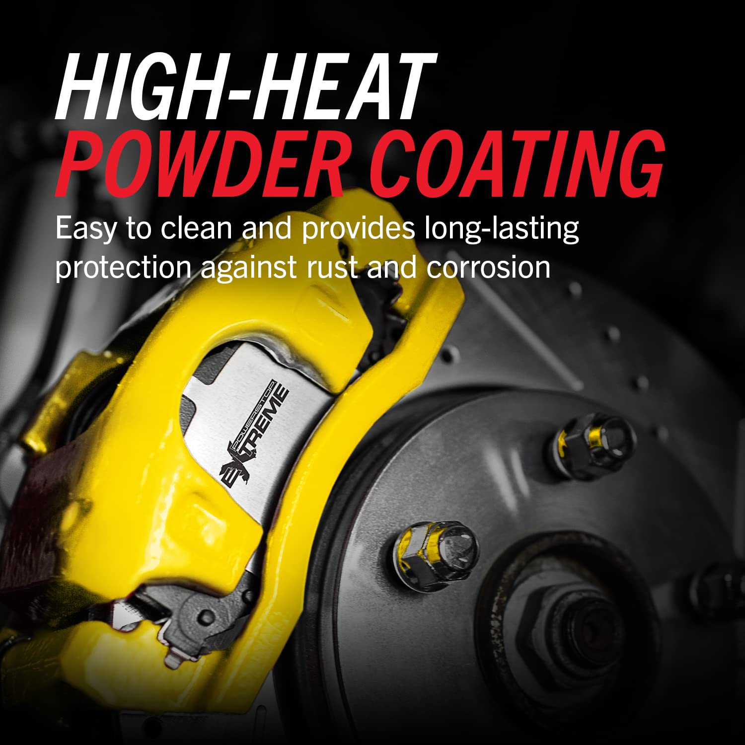 Power Stop S4992YLW Rear Pair of High-Temp Yellow Powder Coated Calipers