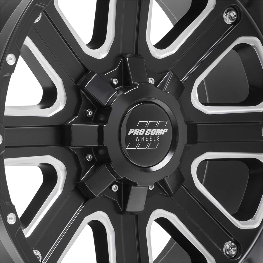 Black ProComp Alloys Wheel with Alloy Steel (20 x 10. inches /6 x 5 inches, -18 mm Offset)