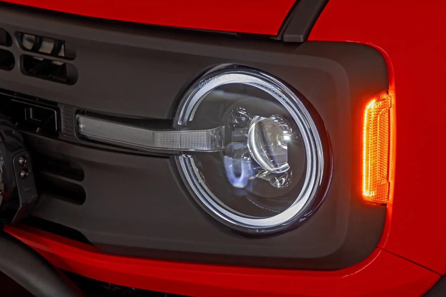 Rough Country LED Headlights DRL Halo for Ford Bronco (2021–2025) - DOT Approved Projection Headlight Assembly Set with Sequential Turn Signals & Adjustable Beam