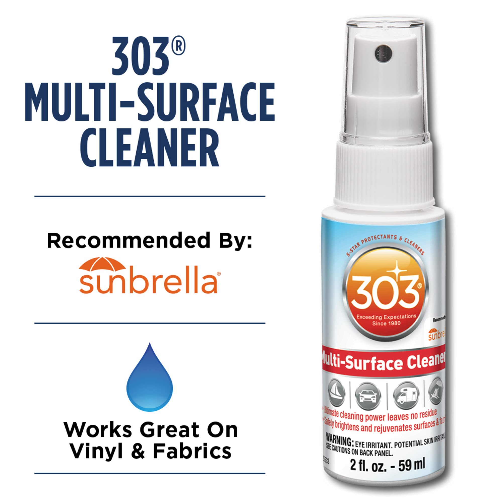 Multi Surface Cleaner Spray 303 Products-30501, All Purpose Cleaner for Home, Patio, Car Care and Outdoor, 2 fl. oz.