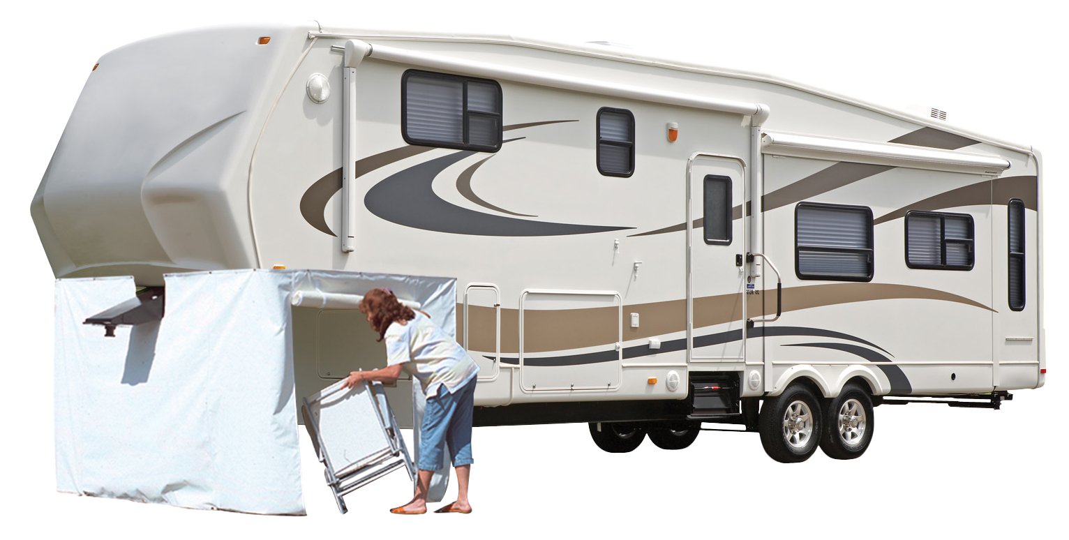 Storage Skirt ADCO 3503 for 5th Wheel RV Trailer, 296 Inch Length, Polar White