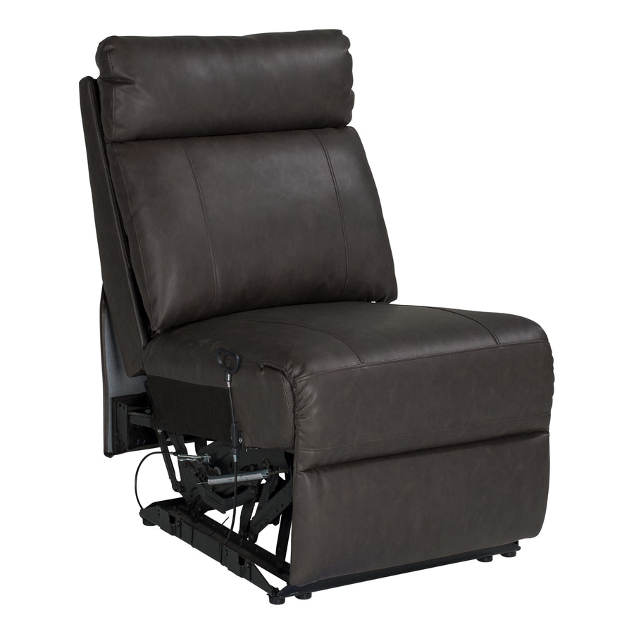 Thomas Payne® Theater Seating Heritage Series RV Armless Recliner, Millbrae – Easy-to-Clean PolyHyde® Vinyl Fabric – Fold-Down Center with Dual cupholders – High-Density Foam Interior – 2020129265