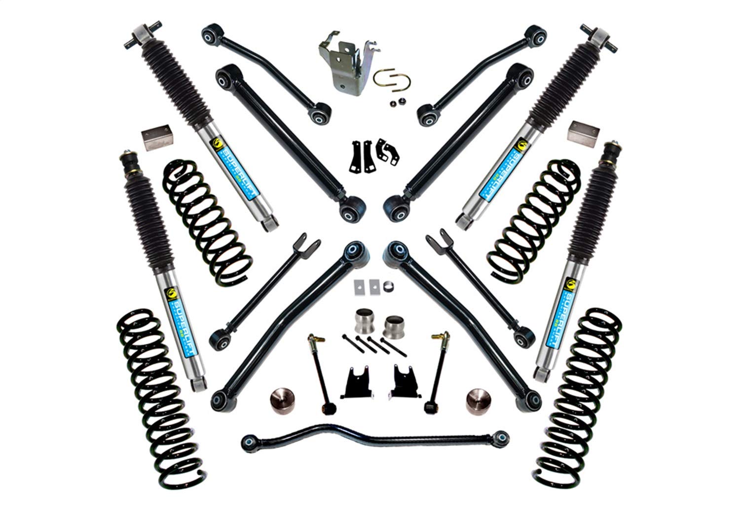 SUPERLIFT SUSPENSION RealTruck 4" Lift Kit for Jeep Wrangler JK | Complete Lift Kit with Front & Rear Bilstein 5100 Series Shocks and Control Arms | K997B | Fits 2007-2018 Jeep Wrangler JKU 4-Door