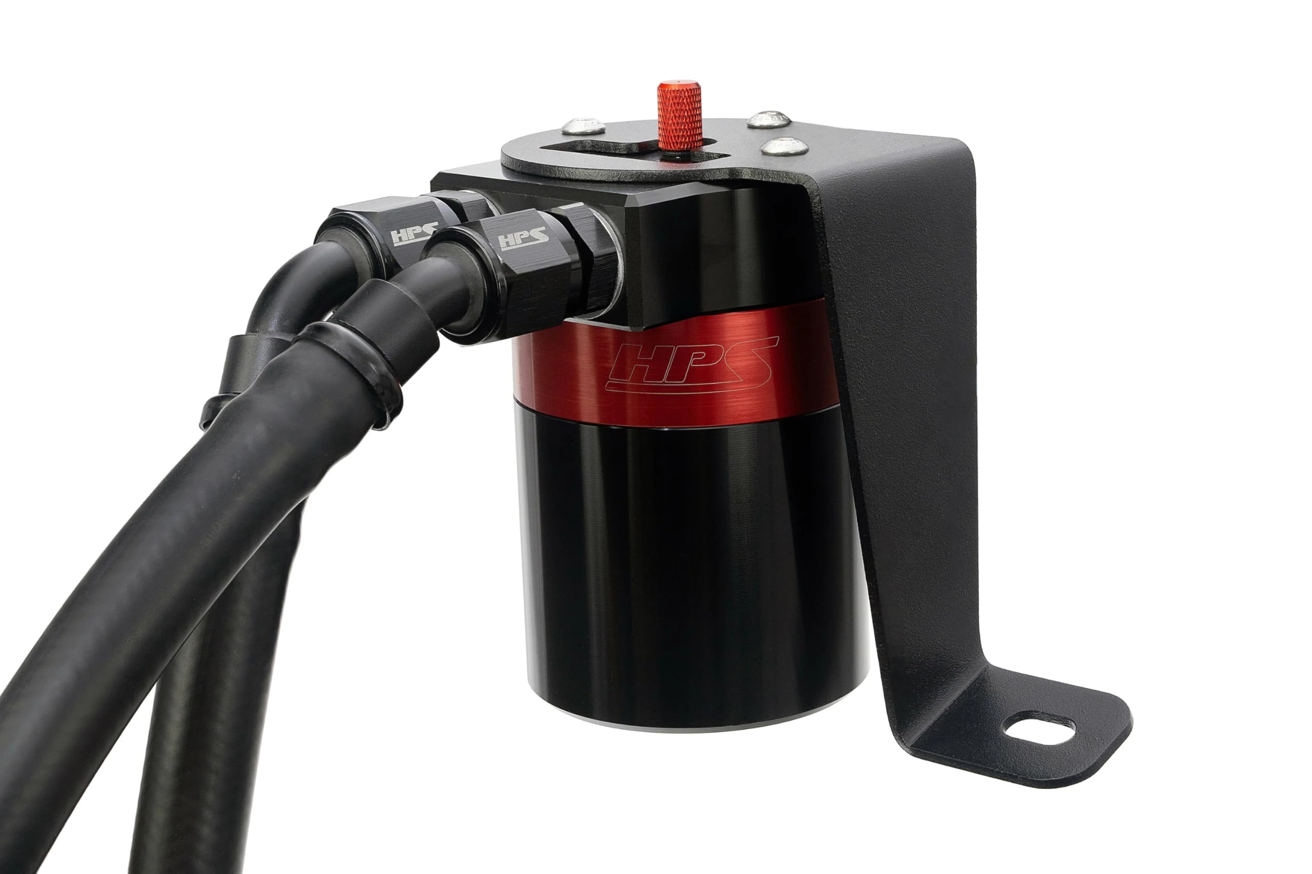 HPS Aluminum Black Oil Catch Can Kit Compatible for 2017-2021 Subaru WRX STI 2.5L Turbo, 860-008