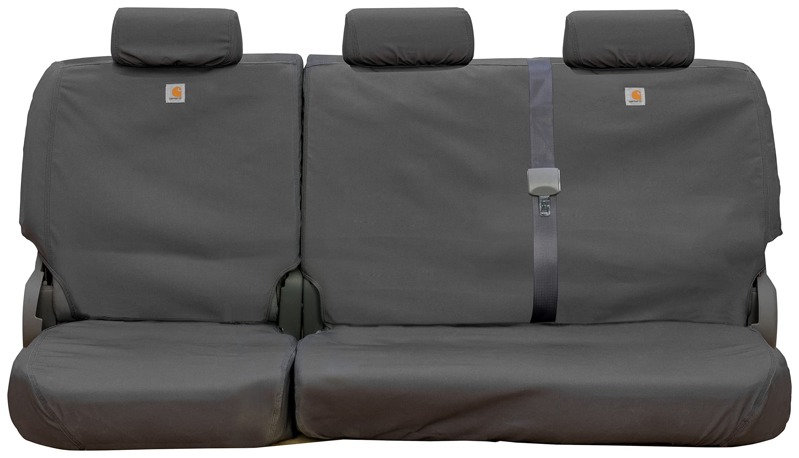 Covercraft Custom Seat Covers Carhartt SeatSaver | Fits 2011-2024 Ram 1500 (19-24 Classic) & 2011-2024 Ram 2500/3500 Crew/Quad Cab | 2nd Row 40/60 Bench Seat, Duck Weave Gravel