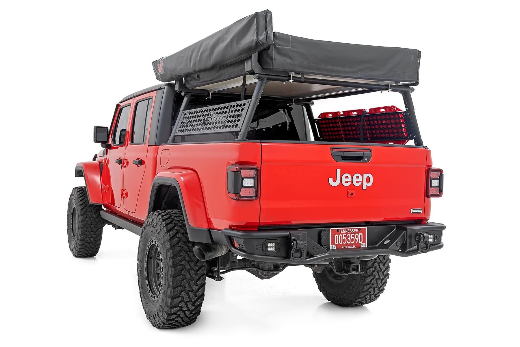 Rough Country Power Running Boards for JT Jeep Gladiator (2020-2025) - Retractable Electric Side Steps w/Dual Motors, LED Lights, Textured Anti-Slip Surface