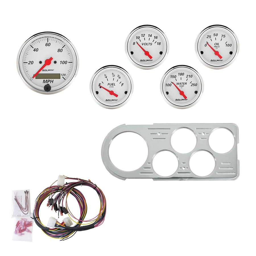Gauge Kit AutoMeter 7046-AW, 5 Pc, Ford Truck 48-50, Mph/Fuel/Oilp/Wtmp/Bat, Aw