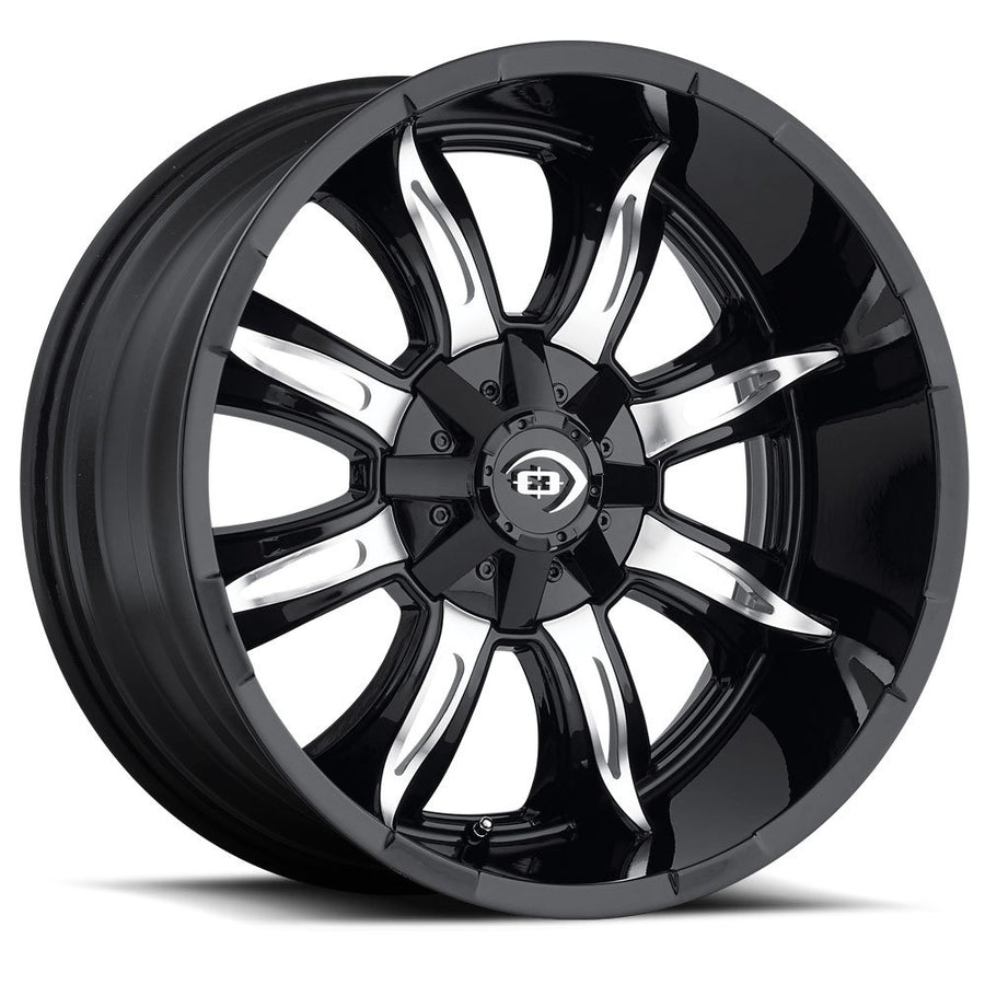 Gloss Black Machined Face Vision 423 Manic Wheel Finish (18 x 9. inches /8 x 180 mm, 12 mm Offset)