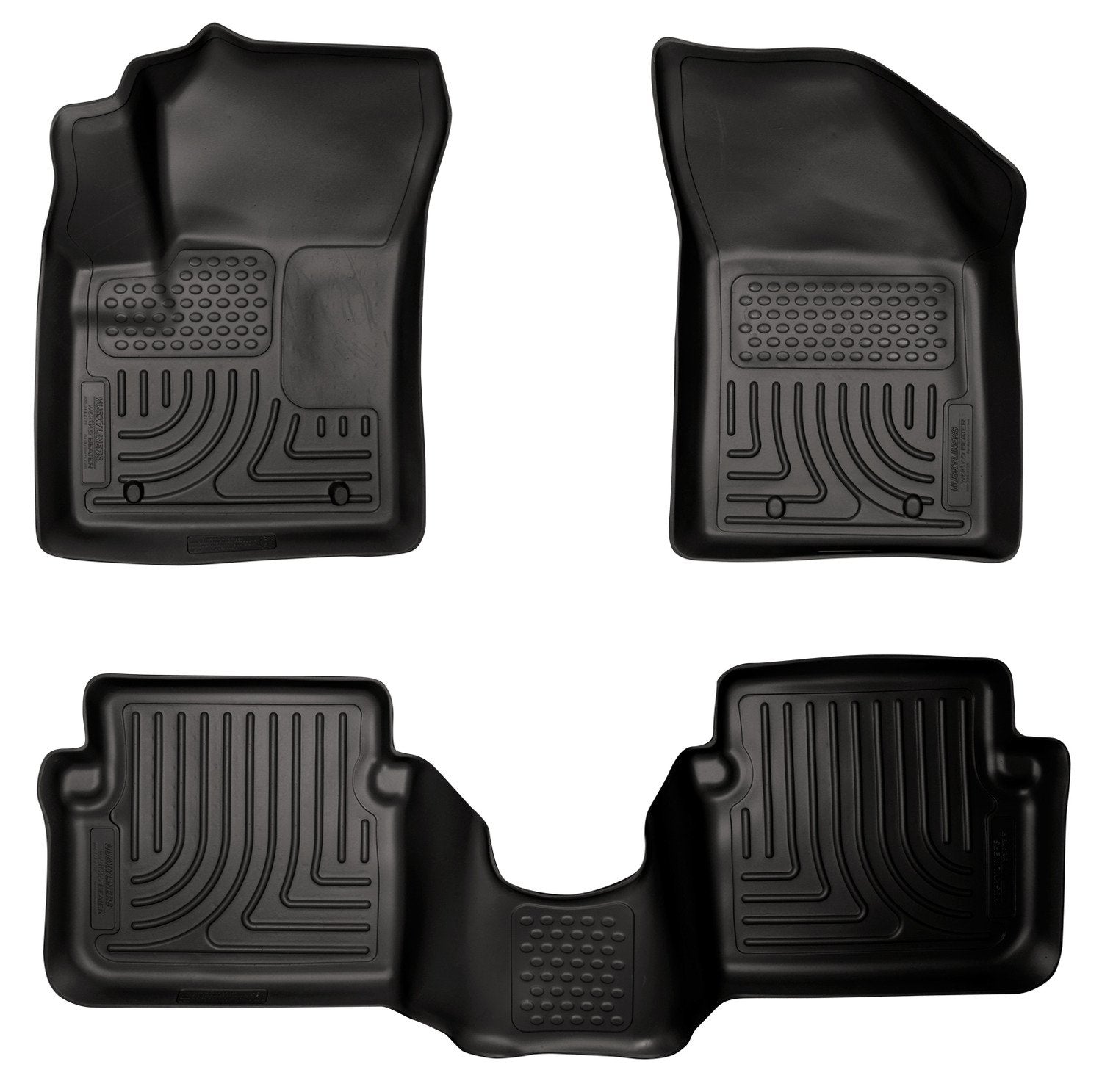 Husky Liners Floor Mats Weatherbeater | Fits 2011 - 2014 Chrysler 200 4-Door & Dodge Avenger | Front & 2nd Row, 4-pc Black - 98091