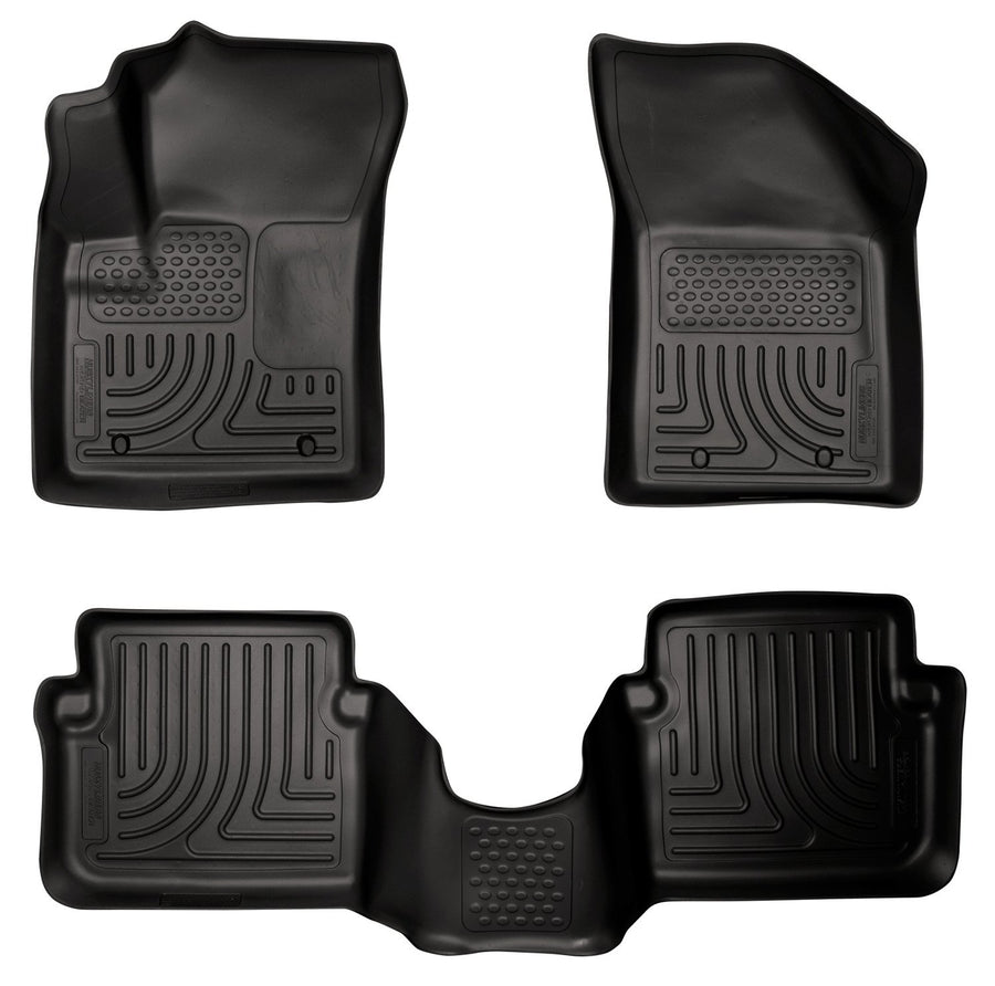 Husky Liners Floor Mats Weatherbeater | Fits 2011 - 2014 Chrysler 200 4-Door & Dodge Avenger | Front & 2nd Row, 4-pc Black - 98091