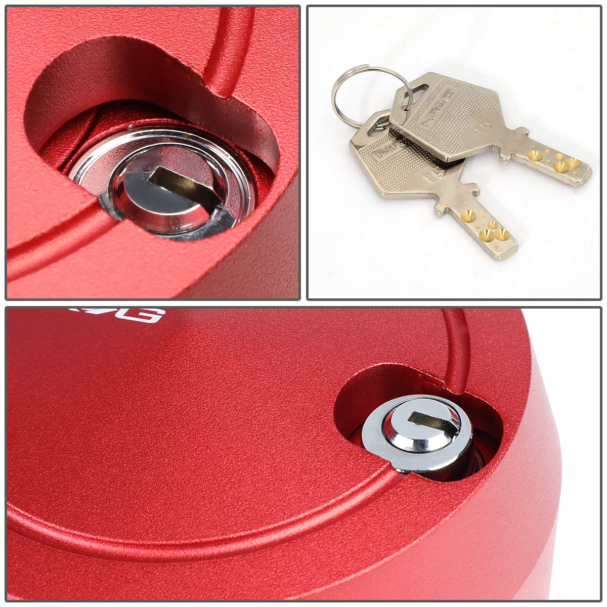 NRG Innovations Steering Wheel NRG-SRK-201RD Version 2 Quick Release Short Hub Adapter with Mounting Bolts, Quick Lock W/Free Spin Red