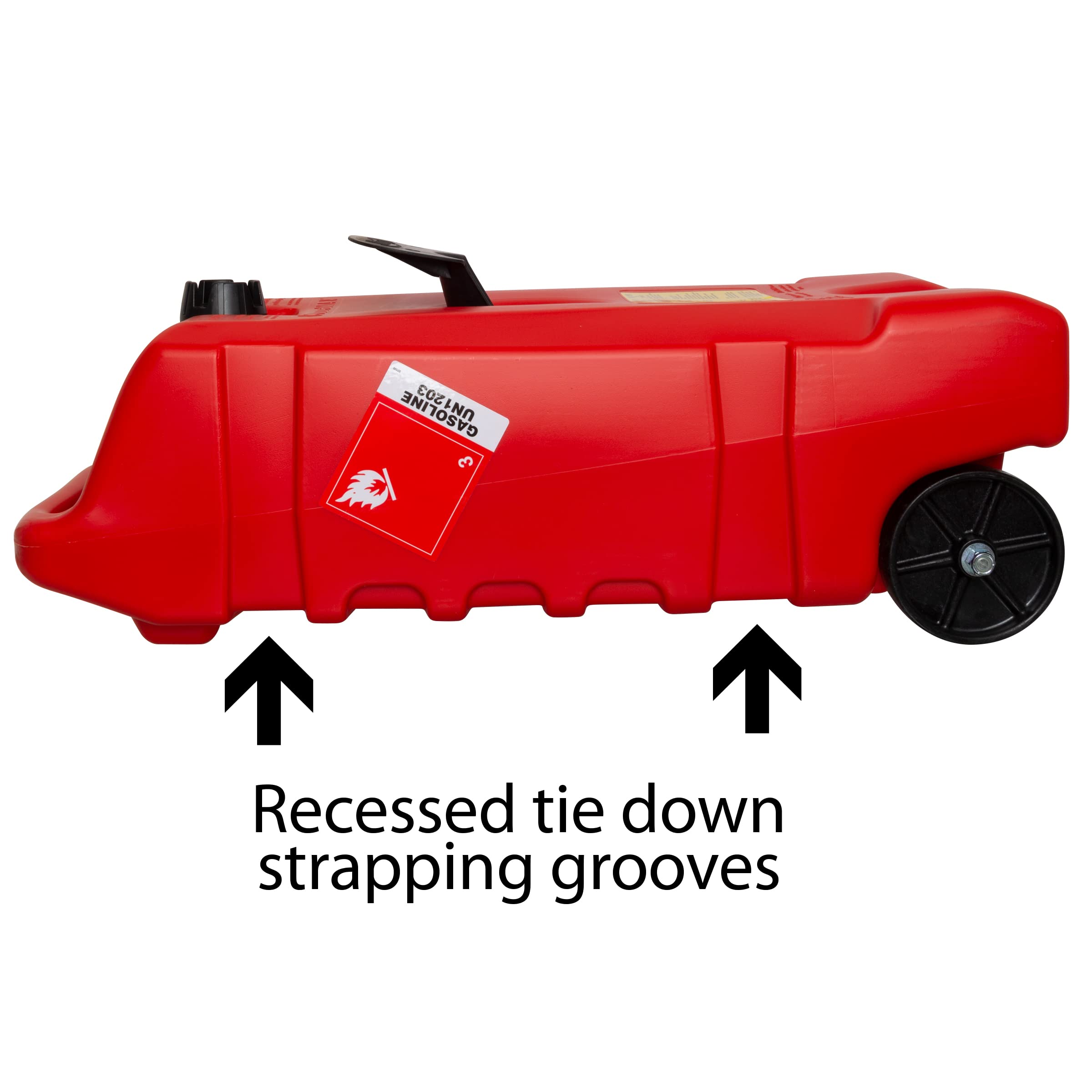 Scepter 14 Gallon Duramax Flo ’N Go Gas Caddy, 53 Liter Portable Fuel Tank and Fuel Transfer Pump with 10-Foot Hose for Lawn Mower, Farm, Marine, Commercial, and Home Use, Gasoline Only, Red